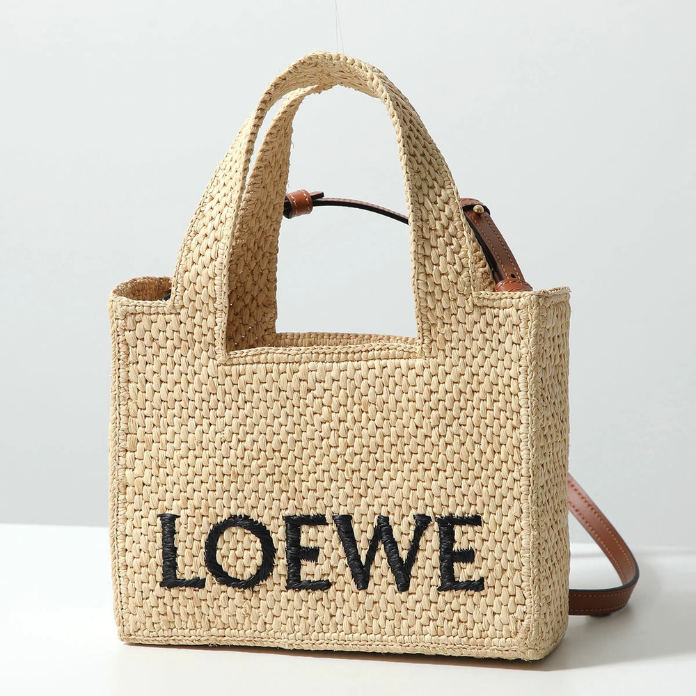 Loewe Font Tote Basket Bag Shoulder Raffia